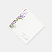 Simple Greenery Lavender Wedding Cocktail II Serviette (Ecke)