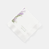 Simple Greenery Lavender Wedding Cocktail Serviette (Ecke)