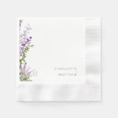 Simple Greenery Lavender Wedding Cocktail Serviette (Vorderseite)