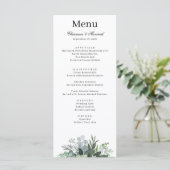 Simple Greenery Leaf Wedding Menu Menükarte (Stehend Vorderseite)