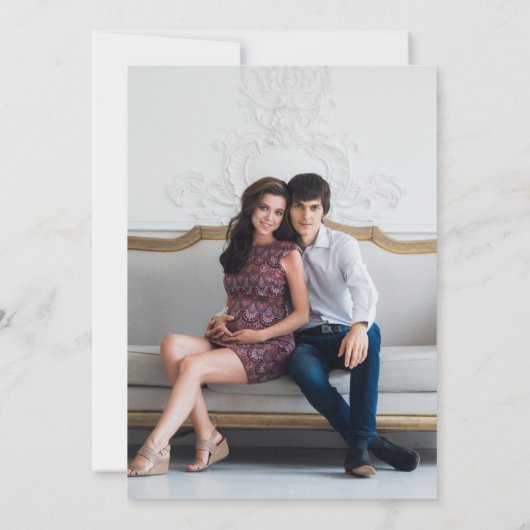 Simple Greenery Meadow Wedding Foto Save the Date (Rückseite)