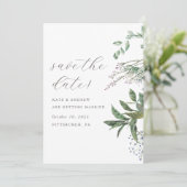 Simple Greenery Meadow Wedding Save the Date (Stehend Vorderseite)