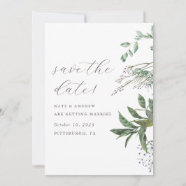 Simple Greenery Meadow Wedding Save the Date