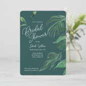 Simple Greenery Minimalistisch Script Brautparty Einladung (Stehend Vorderseite)