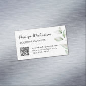Simple Greenery QR Code Business Card Magnet (Beispiel)