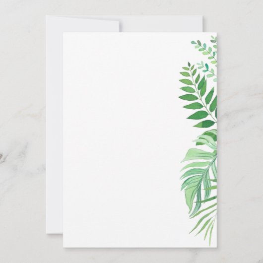 Simple Greenery Virtual Baby Shower Einladung (Rückseite)