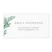 Simple Greenery Wedding Address Label (Vorne)