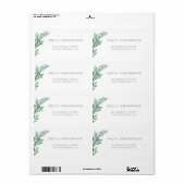 Simple Greenery Wedding Address Label (Vorne)