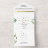 Simple Greenery Wedding All In One Einladung (Innen Boden)