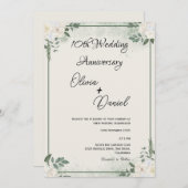Simple Greenery Wedding Anniversary Invitations Einladung (Vorne/Hinten)