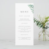 Simple Greenery Wedding Menu Menükarte (Stehend Vorderseite)