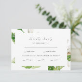 Simple Greenery Wedding RSVP Karte (Stehend Vorderseite)