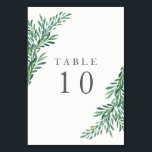 Simple Greenery Wedding Tischnummer Card<br><div class="desc">Eine einfache Tischnummer im Grünen, um Ihren Gästen zu helfen, ihren Platz zu finden. Das Design ist schlicht und besteht aus grünen Pflanze und Blätter. Die Farbe des Schriftartes ist dunkelgrau. Diese, zusammen mit dem Stil des Schriftartes können ganz nach Ihren Wünschen angepasst werden. Wenn Sie weitere passende Artikel benötigen...</div>