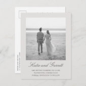 Simple Grey Elegant Wedding Save the Date Ankündigungspostkarte (Vorne/Hinten)