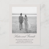 Simple Grey Elegant Wedding Save the Date Ankündigungspostkarte (Vorderseite)