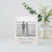 Simple Grey Elegant Wedding Save the Date Ankündigungspostkarte (Stehend Vorderseite)