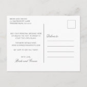 Simple Grey Elegant Wedding Save the Date Ankündigungspostkarte (Rückseite)
