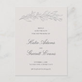 Simple Grey Elegant Wedding Save the Date Ankündigungspostkarte (Vorderseite)
