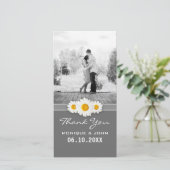 Simple Grey Spring Wedding Daisies Sweet Vielen Da Dankeskarte (Stehend Vorderseite)
