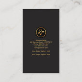 Simple Grunge Gold Lines Beruflich Butler Visitenkarte (Rückseite)