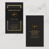 Simple Grunge Gold Lines Beruflich Butler Visitenkarte (Vorne/Hinten)