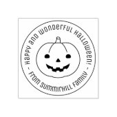 Simple Halloween Pumpkin Round Message Gummistempel (Prägung)