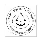 Simple Halloween Pumpkin Round Message Permastempel (Design)
