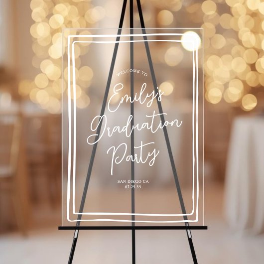 Simple Hand Drawn Graduation Party Welcome Acrylschild