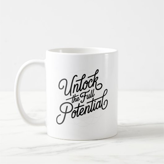 Simple Hand Letter Unlock the Full Potentional Kaffeetasse (Links)