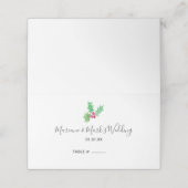 Simple Hand Watercolor Red Holly Berry Weihnachten Platzkarte (Außenseite Aufgefaltet)