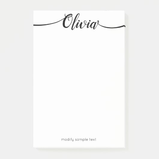 Simple Handwritten Calligraphy Script Post-it Klebezettel (Vorderseite)