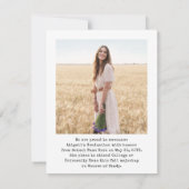 Simple Handwritten Script Name 2 Photo Typewriter Ankündigung (Rückseite)