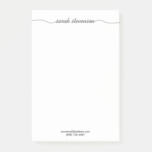 Simple Handwritten Script Typography Professional Post-it Klebezettel (Vorderseite)