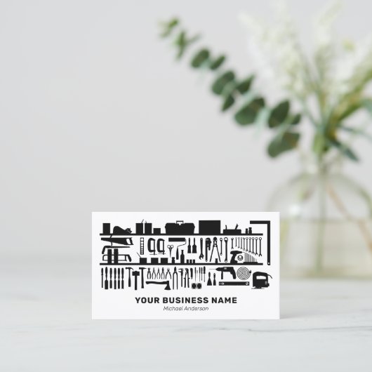 Simple Handyman Tradesman Visitenkarte (Stehend Vorderseite)