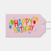 SImple Happy Birthday Gift Tag mit Balloons