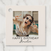 Simple Happy Birthday One Photo Geschenkanhänger (Vorderseite)