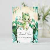 Simple Happy Dragon Baby Shower Dankeskarte (Stehend Vorderseite)