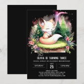 Simple Happy Fox Geburtstag digital Einladung (Vorne/Hinten)