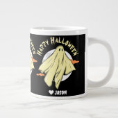 Simple Happy Halloween-Gespenst Jumbo-Tasse (Rechts)
