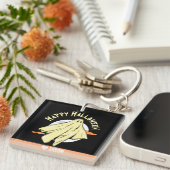 Simple Happy Halloween-Gespenst Schlüsselanhänger (Vorderseite rechts)