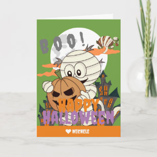 Simple Happy Halloween Mummy Familie und Freunde Karte