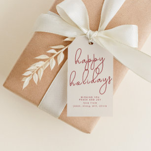 Simple Happy Holiday mit Individuelle Name Tag Geschenkanhänger