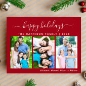 Simple Happy Holidays 3 Foto Holiday Postkarte