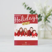Simple Happy Holidays Weihnachten Foto Postkarte (Stehend Vorderseite)