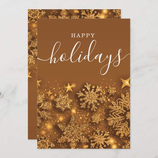 Simple Happy Holidays Weihnachten Glitzer Snow Gol (Vorne/Hinten)