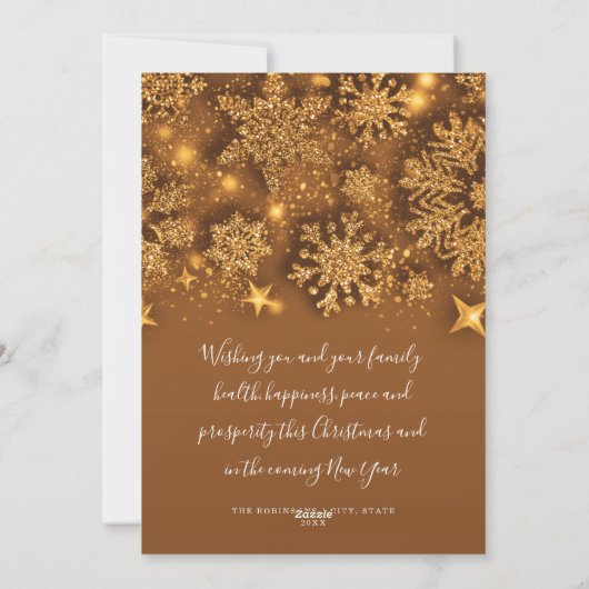 Simple Happy Holidays Weihnachten Glitzer Snow Gol (Rückseite)