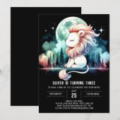Simple Happy Lion Birthday Einladung (Vorne/Hinten)