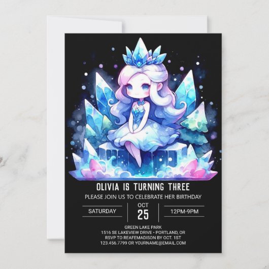 Simple Happy Princess Birthday Einladung (Vorderseite)