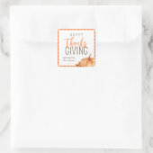Simple Happy Thanksgiving | Herbst Herbst-Folien Quadratischer Aufkleber (Tasche)