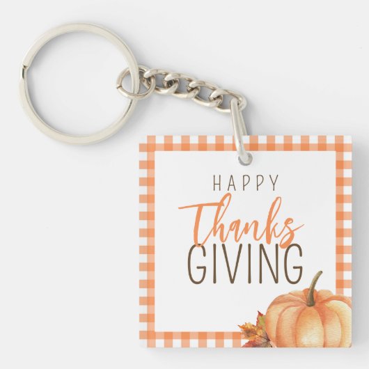 Simple Happy Thanksgiving | Herbst Herbst-Folien Schlüsselanhänger (Vorderseite)